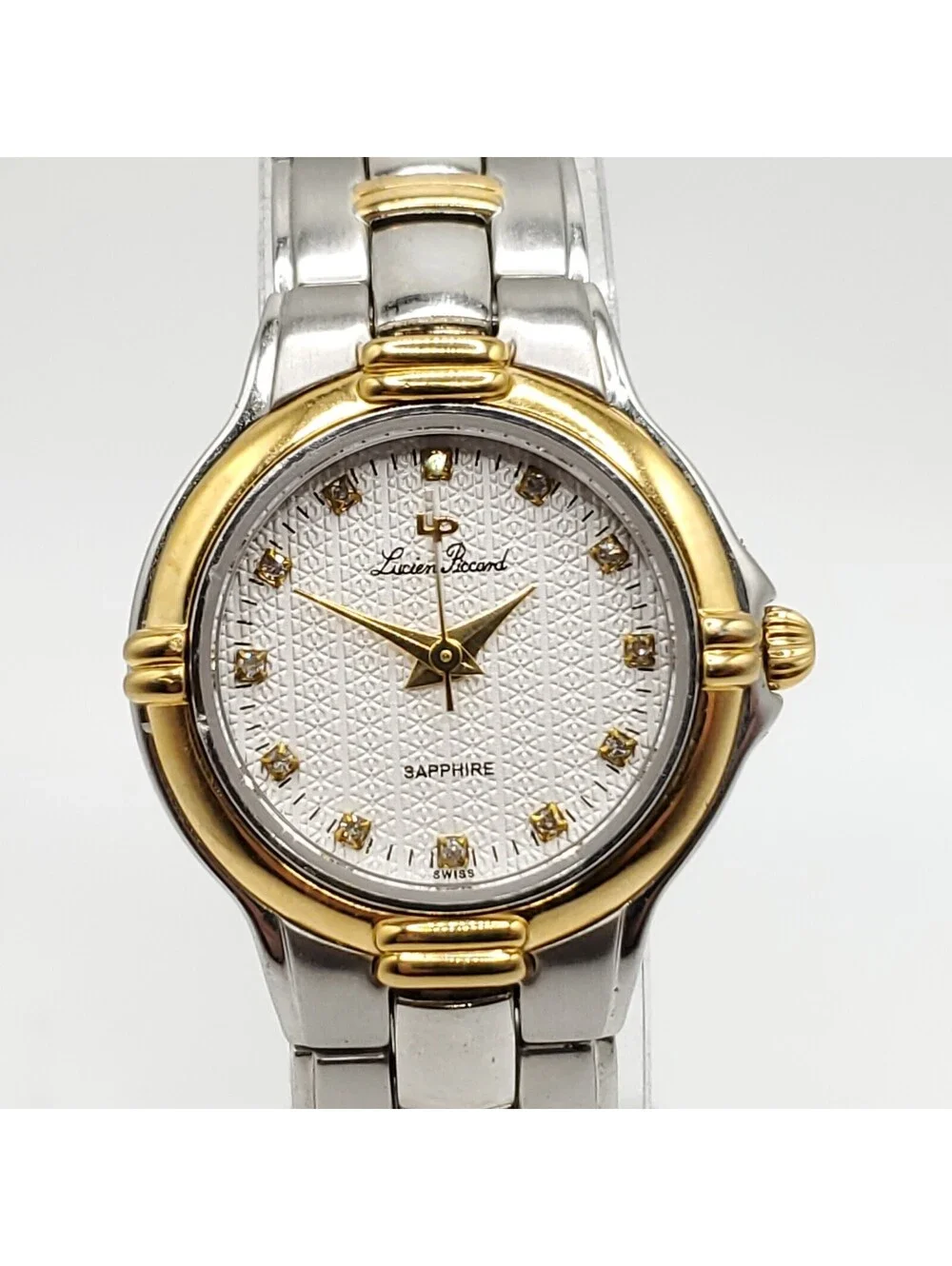 Lucien Piccard Sapphire Crystal Womens Watch 25mm Two-Tone New Battery